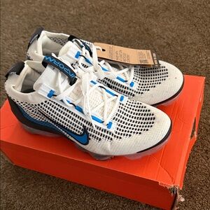 Nike Kids White and Blue VaporMax Style Sneakers
